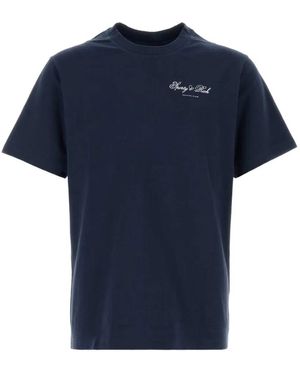 Sporty & Rich Cameron Club Logo-Print T-Shirt - Blue