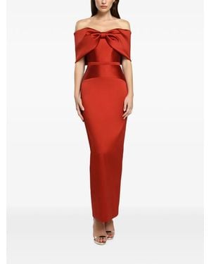 Cristallini Syra Off-Shoulder Maxi Dress - Red