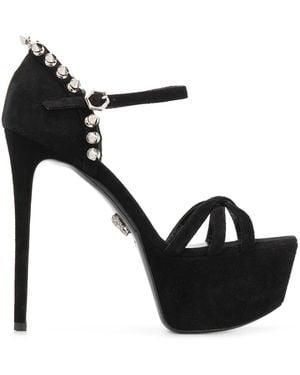 Philipp Plein Stud-Embellished Platform Sandals - Black