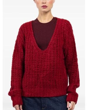 CUDDLEUP Pull À Col V - Rouge