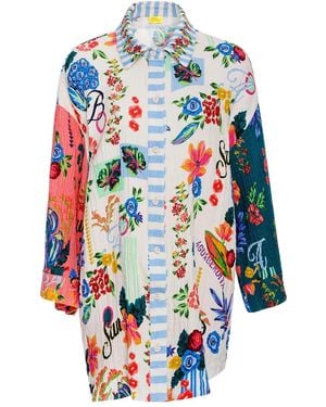 Agua Bendita Chrissy Hemd Im Patchwork-Look - Blau
