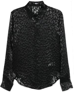 Versace Leopard-Print Shirt - Black