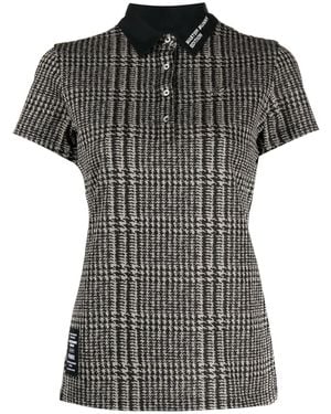 MASTER BUNNY EDITION Plaid Logo-Patch Polo Shirt - Black