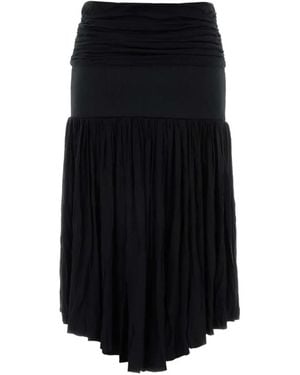 GIMAGUAS Carine Ruched-Waist Midi Skirt - Black