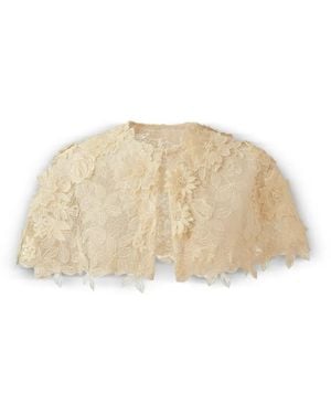 Gemy Maalouf Floral-Lace Bolero - Natural