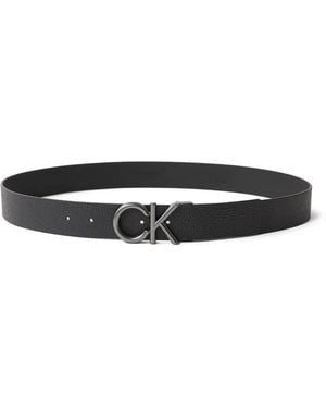 Calvin Klein Buckle Leather Belt - White
