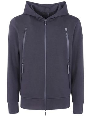 Moncler Cotton Blend Zip-Up Hoodie - Blue