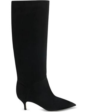 Casadei Pointed Flat Knee-High Boots - Black