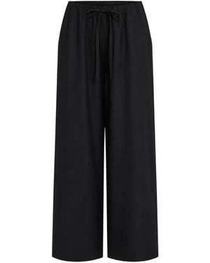 TOTEME Drawstring-Waist Wide-Leg Trousers - Black
