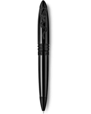 Roberto Cavalli Snake-Motif Logo-Engraved Pen - Black
