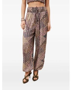 Ba&sh Patchwork-Print High-Waisted Pants - Multicolor