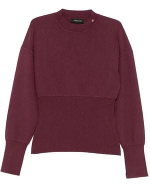 Anine Bing Jersey A Paneles Con Cuello Alto - Morado