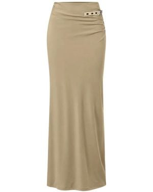 Paris Georgia Basics Everyday Buckled Draped Maxi Skirt - Natural
