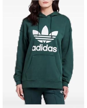 adidas Trefoil-Print Hoodie - Green