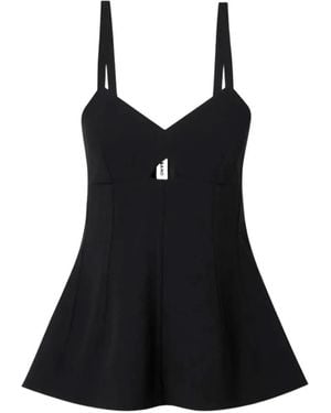 Jil Sander Top Acampanado Con Aberturas - Negro