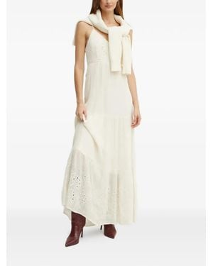 Morgan Embroidered Tiered Maxi Dress - White