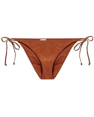 Ganni Side-Tie Bikini Bottoms - Brown
