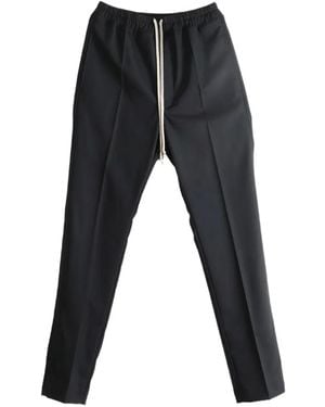 Rick Owens Drawstring-Waist Pressed-Crease Trousers - Black