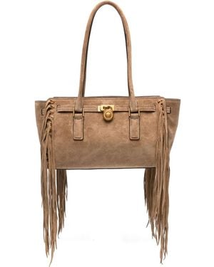 Michael Kors Hamilton フリンジ ショルダーバッグ S - メタリック