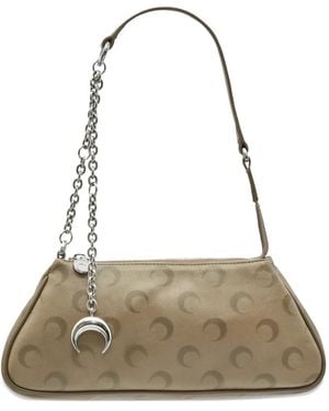 Marine Serre Faded-Leather Moon Core Bag - Metálico