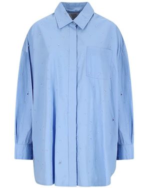 GIUSEPPE DI MORABITO Embellished Chest-Pocket Shirt - Blue