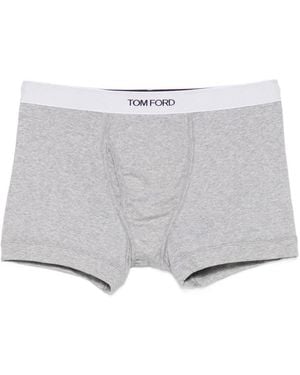Tom Ford Logo-Waistband Boxers - White