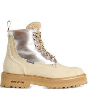 Woolrich Bottines Lacées À Empiècement Métallisé - Neutre