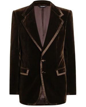 Dolce & Gabbana ベルベット シングルジャケット - ブラック