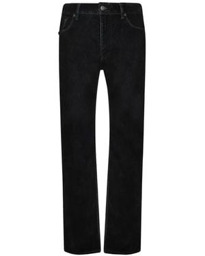 Emporio Armani Logo-Plaque Straight-Leg Jeans - Black