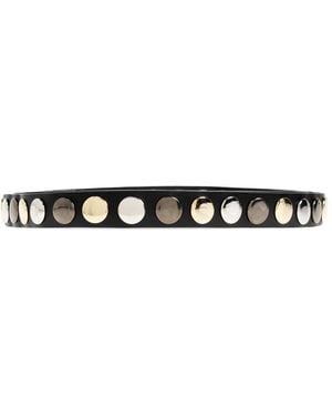 IRO Stud-Embellished Leather Belt - White