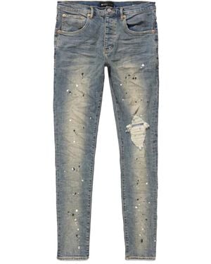 Purple Brand Paint-Splatter Distressed Jeans - Blue