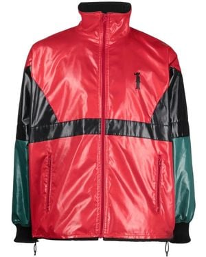 Junya Watanabe Colour-Block Print Windbreaker - Red