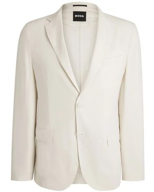 BOSS Linen-Blend Blazer - White