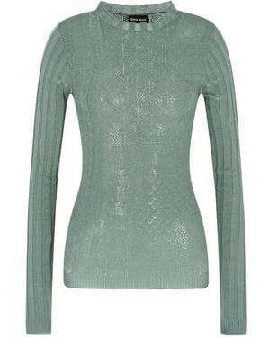 Giorgio Armani Open-Knit Jumper - Green