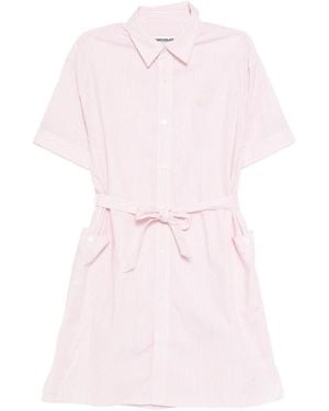 Chocoolate Striped-Shirt Dress - Pink