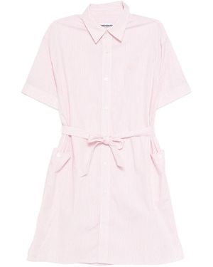 Chocoolate Striped-Shirt Dress - Pink