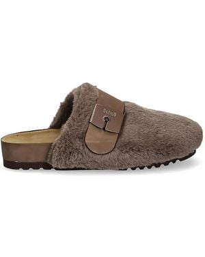 Scholl Alaska 3.0 Buckle Strap Slippers - Brown