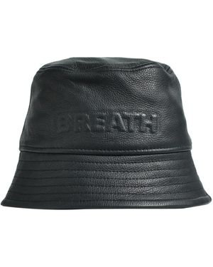 BREATH Embossed-Logo Leather Bucket Hat - Black