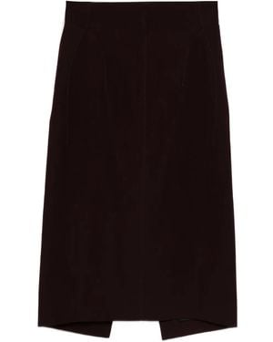 Mugler Buckle-Detailed Pencil Skirt - Black