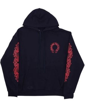 Chrome Hearts Sudadera Horseshoe Logo con capucha - Azul