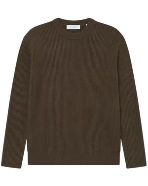 Les Deux Ribbed Crew-Neck Jumper - Green