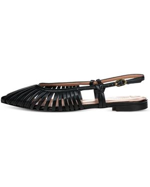 Poche Paris Corinne Slingback Flat Sandals - White