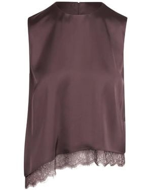 Vince Lace-Trim Asymmetric Blouse - Violet