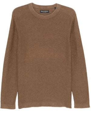Marc O' Polo Ribbed Crew-Neck Jumper - Brown