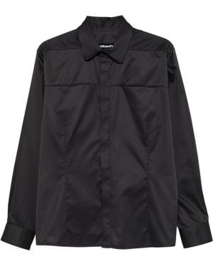Styland Panelled Cotton Shirt - Black