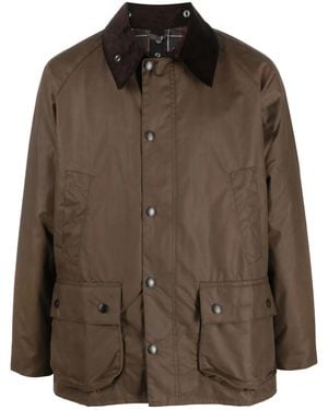 Barbour Bedale Logo-Embroidered Wax Jacket - Brown