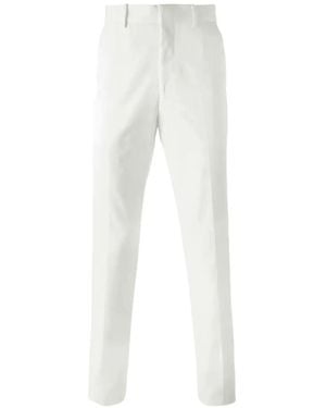 McQueen Pressed-Crease Tailored Trousers - White