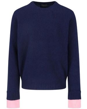 Prada Shetland Wool Crew-Neck Jumper - Blue