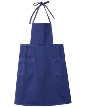 Miu Miu Tie-Fastening Pocket-Detail Apron - Blue