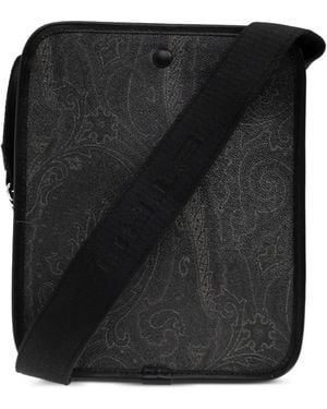 Etro Paisley-Print Shoulder Bag - Black
